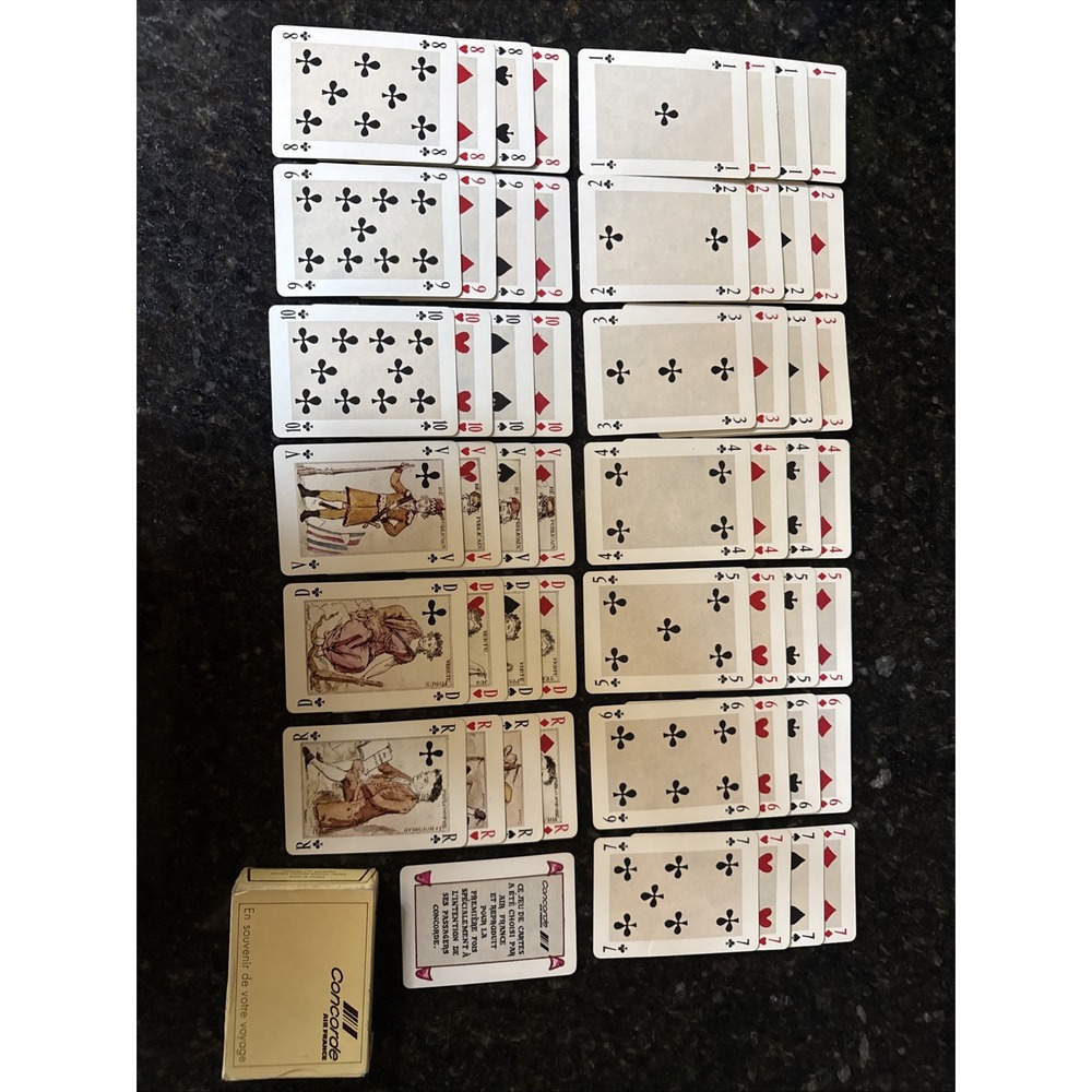 Rare AIR FRANCE CONCORDE AIRPLANE RARE JEU EQUESTRE VERSION PLAYING CARDS